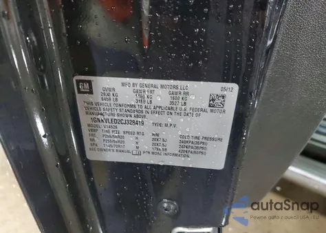 2012 Chevrolet Traverse Ltz из США, поврежденный, VIN 1GNKVLED2CJ328419